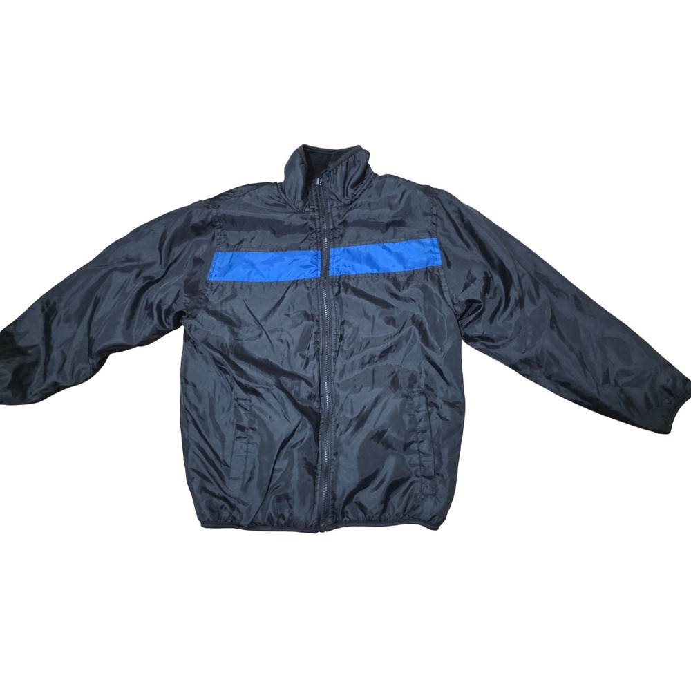 Starter Reversable‎ Jacket Blue Black Zip Up Athletic Sportswear Size M 8-10